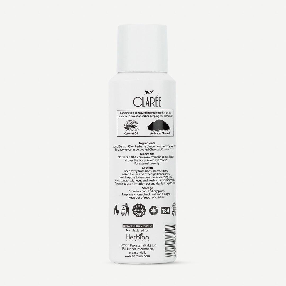 CLAREE Rose Natural Deodorant Spray - Citrus and Floral - Herbion Naturals