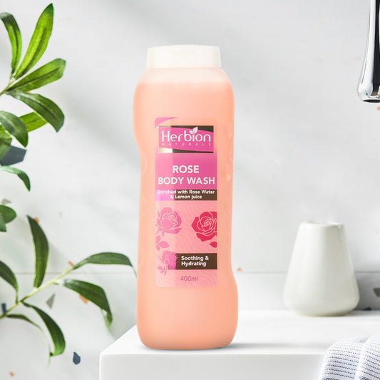 Rose Body Wash 400ml - 100% Paraben Free Formula - Herbion Naturals