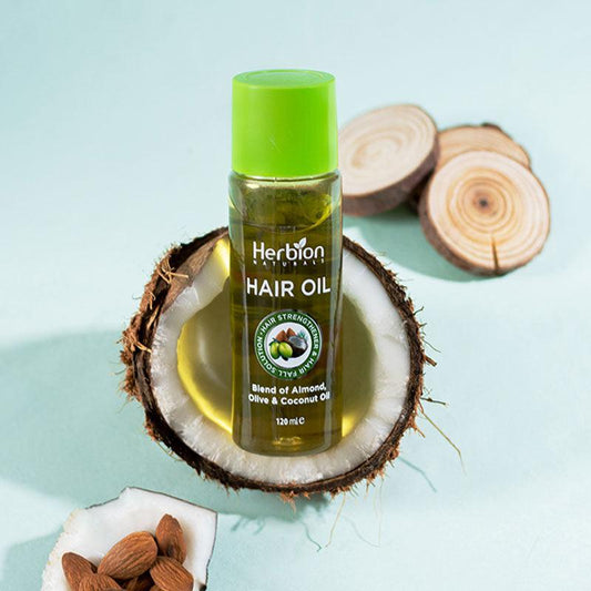 Herbion Naturals Hair Oil 120ml - Blend of Almond, Olive & Coconut Oil