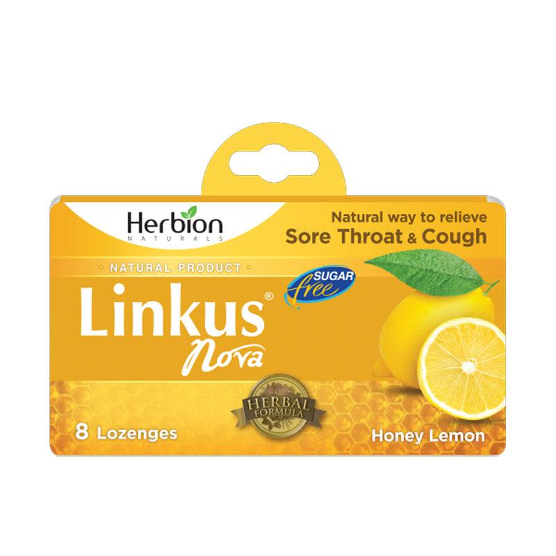 Linkus Nova – Honey Lemon Sugar Free (12 x 8 Lozenges strips in 1 Box) - Herbion Naturals