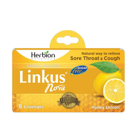 Linkus Nova – Honey Lemon Sugar Free (12 x 8 Lozenges strips in 1 Box)