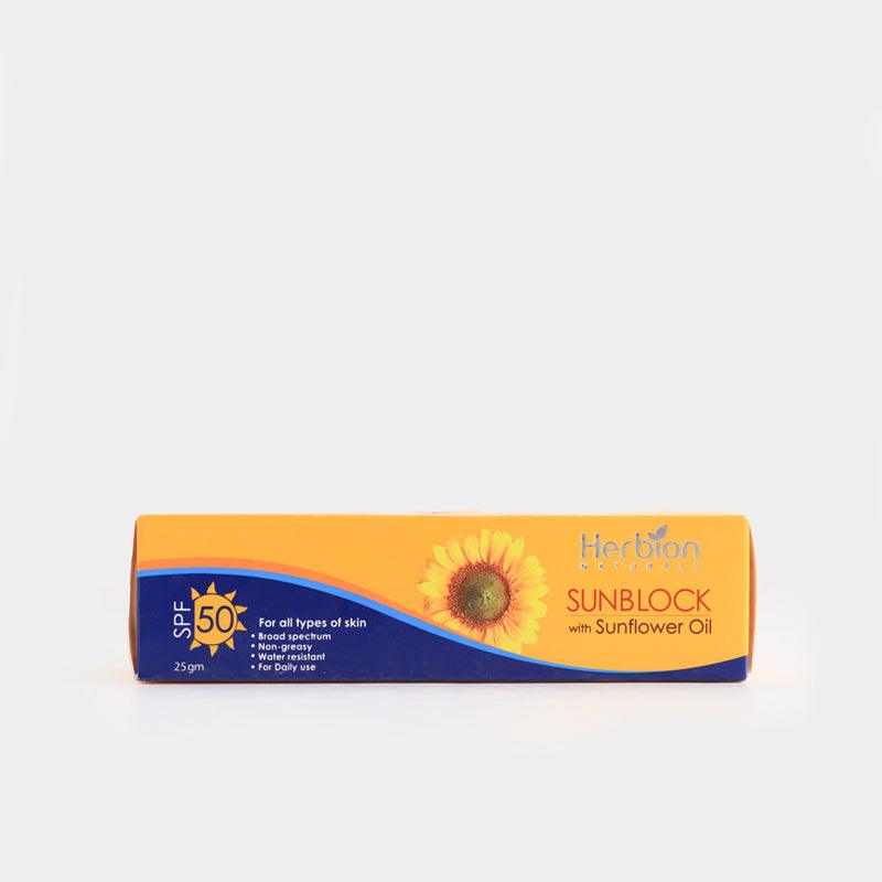 Herbion Naturals Sun Block with Sun Flower Oil 25gm - Herbion Naturals