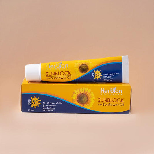 Herbion Naturals Sun Block with Sun Flower Oil 25gm - Herbion Naturals