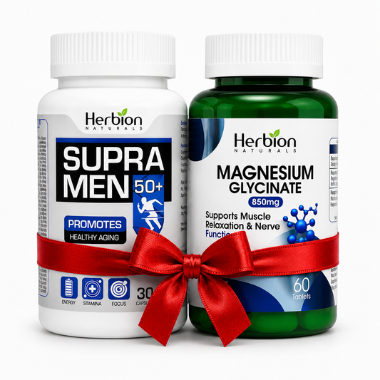 Herbion Nutragemz Men's 50+ Vitality Bundle – SUPRAMEN 50+ Multivitamin and Magnesium Glycinate 850mg combo pack