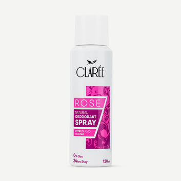 CLAREE Rose Natural Deodorant Spray - Citrus and Floral