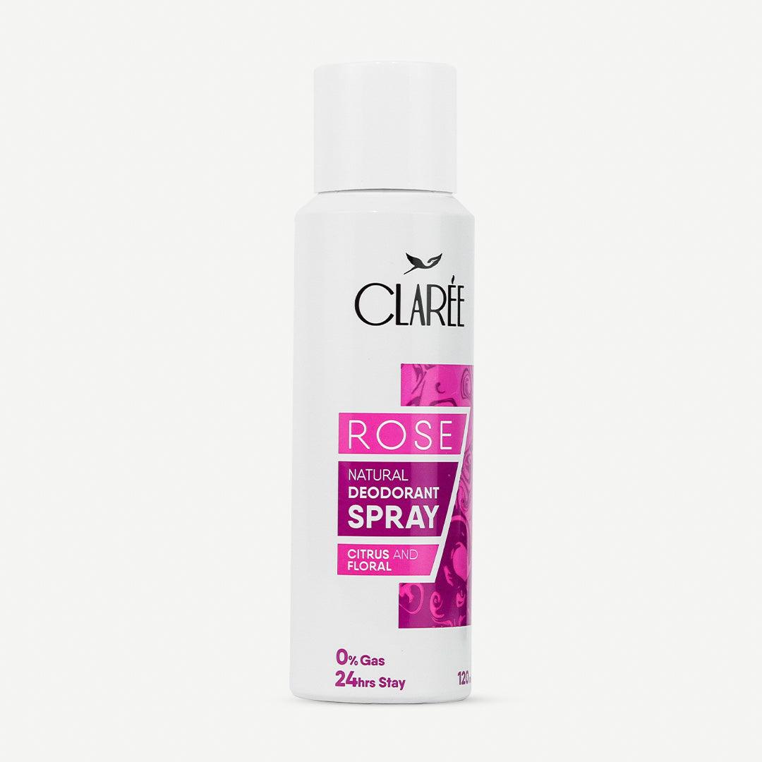CLAREE Rose Natural Deodorant Spray - Citrus and Floral - Herbion Naturals