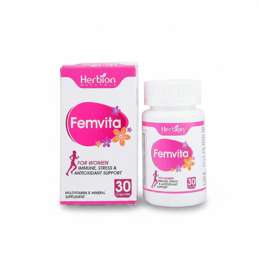 Herbion Femvita capsules with essential vitamins and minerals for women