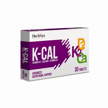 Herbion K-CAL tablets with Calcium, Vitamin K2 and Vitamin D, 30 count pack
