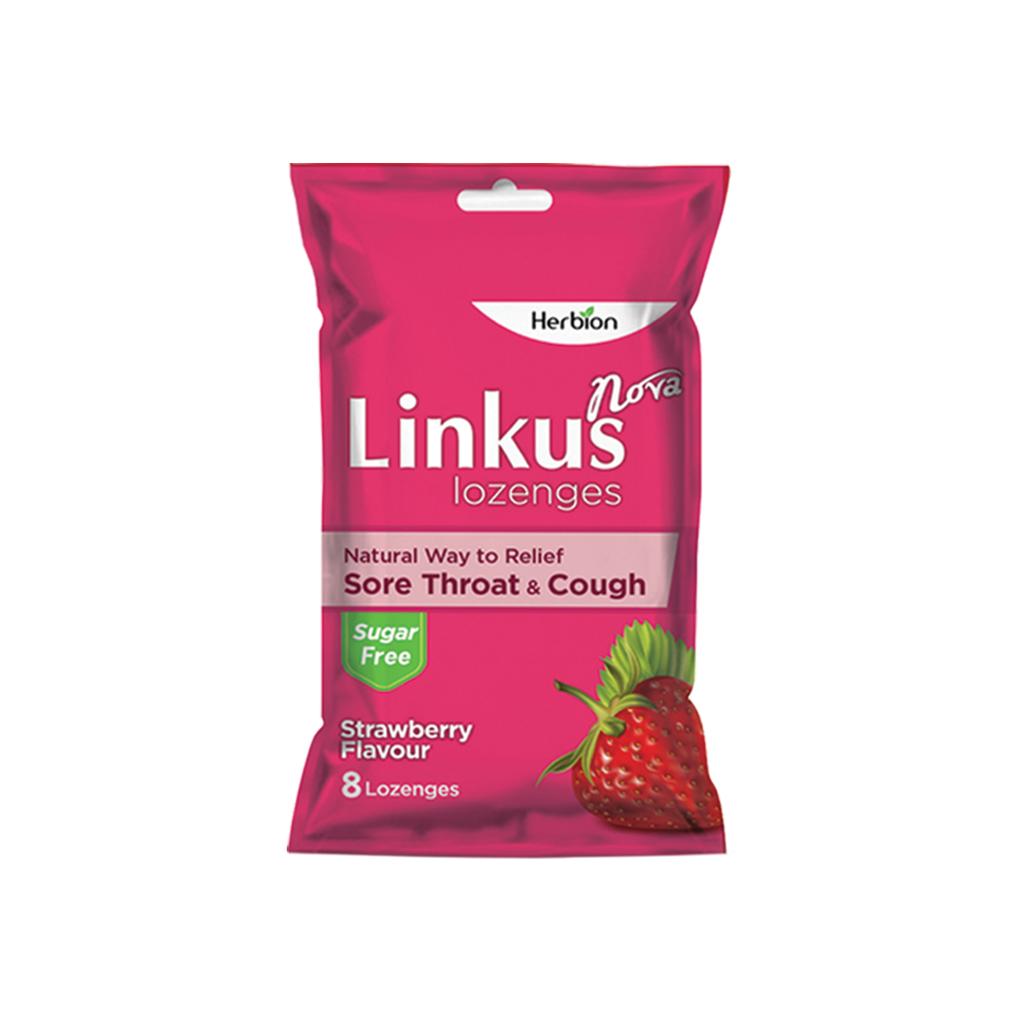 Linkus Nova Lozenges – Strawberry  (12 x 8 Pouch in 1 Box)