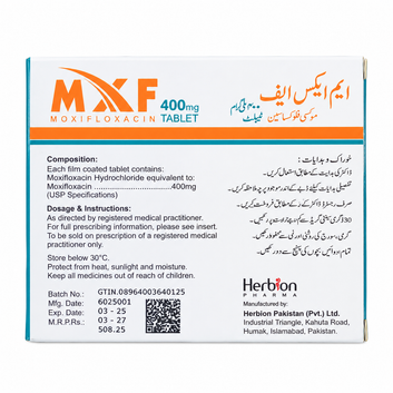 MXF (Moxifloxacin) 400mg Tablet – 5 Tablets