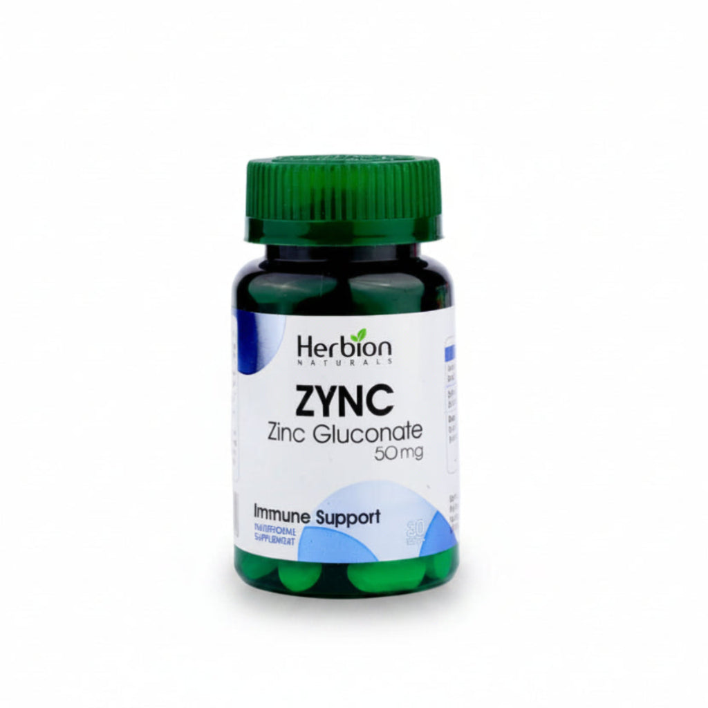 Herbion ZYNC Zinc Gluconate 50mg supplement facts and dosage