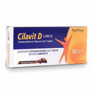 Cilavit D 5000 IU Chewable Tablet (30 Tablets) - Herbion Naturals